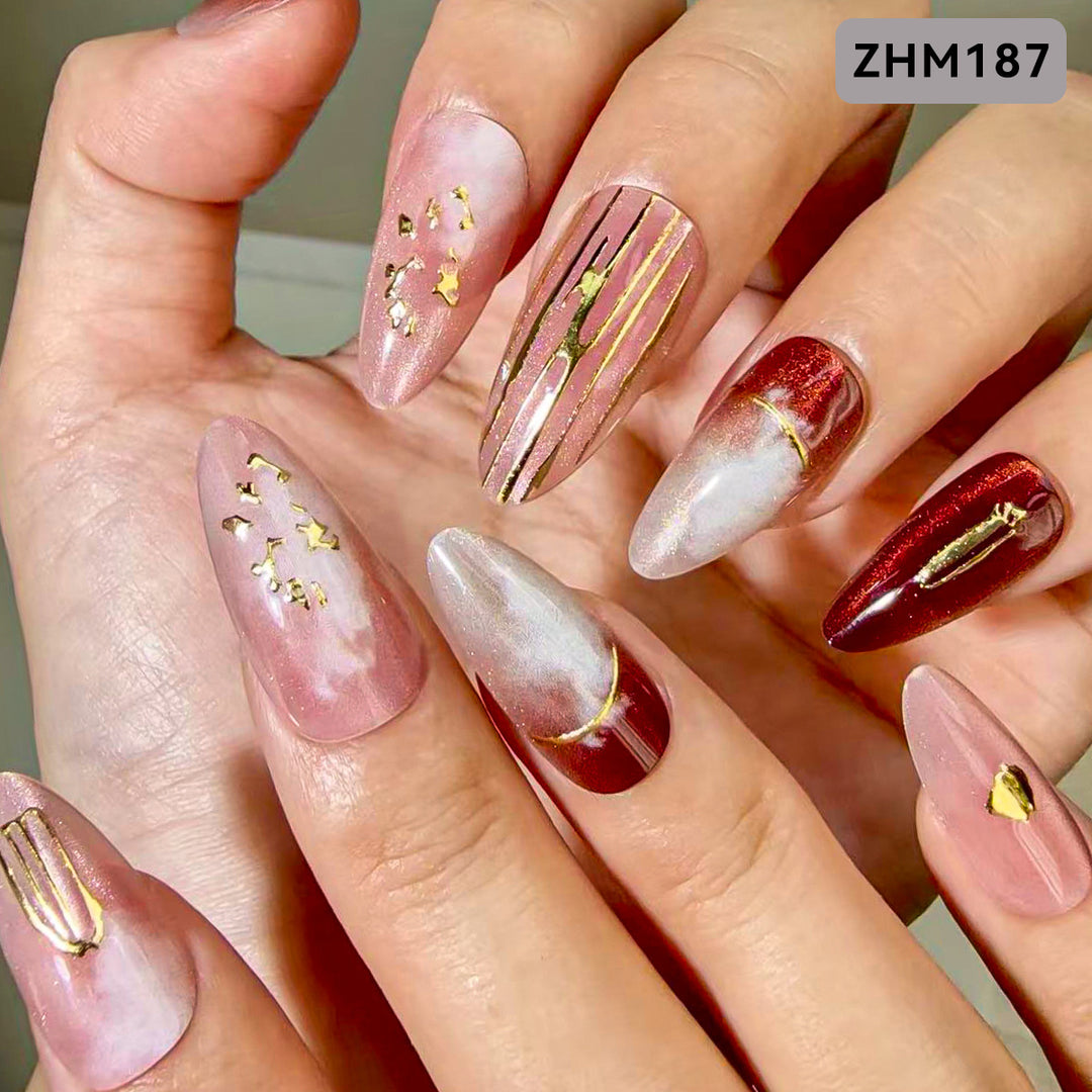 Elegant Press-On Nail Art Set Bowlift