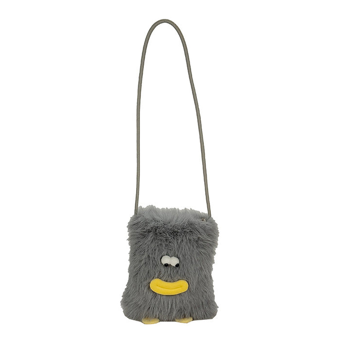 Plush shoulder bag with unique character design Bowlift