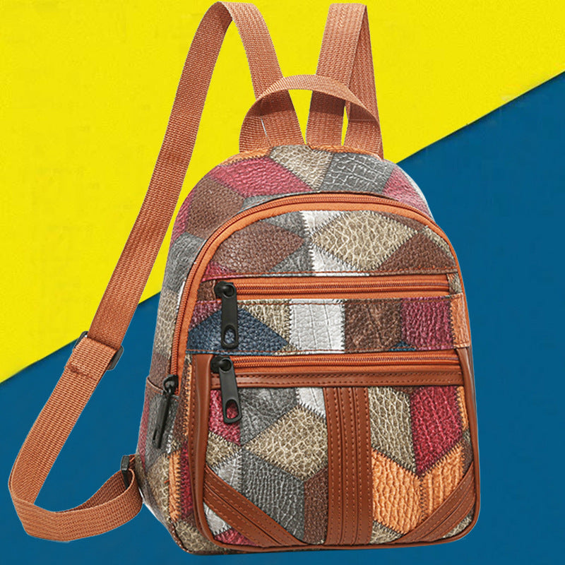 Women's Geometric Patterned Mini Backpack Bowlift