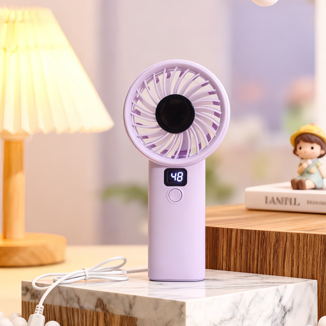 Ladies portable mini fan with digital speed display Bowlift