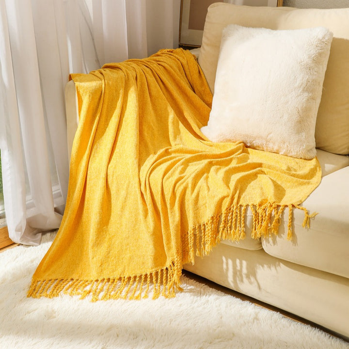 Elegant Fringe Throw Blanket Bowlift