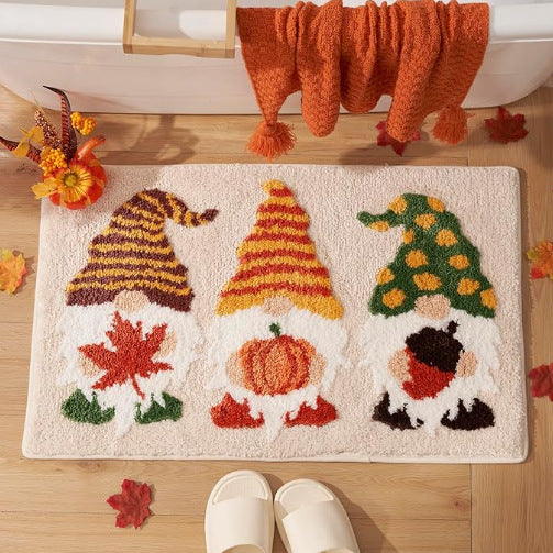 Whimsical Gnome-Themed Bath Mat Bowlift