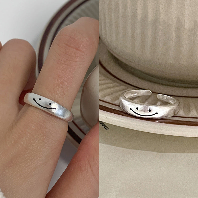 Adjustable Silver Floral Pattern Ring Bowlift