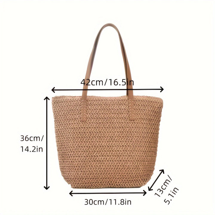 Braided shopping bag with high-quality leather handles Bowlift