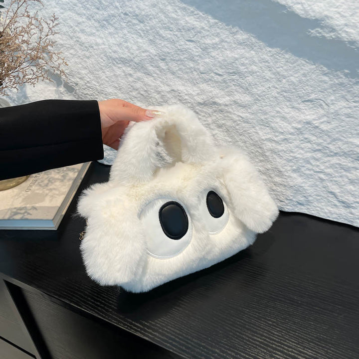 Cozy plush shoulder bag with ear application Bowlift