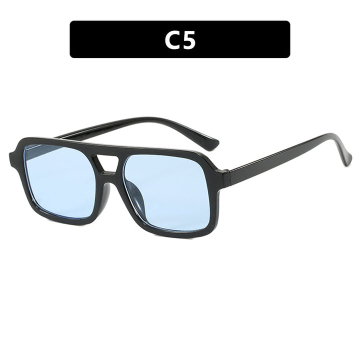 Women's fashionable square sunglasses made of transparent plastic Bowlift