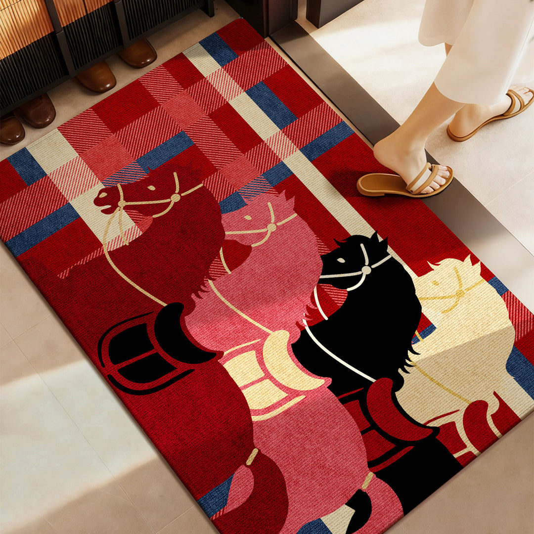 Artistic Horse Patterned Area Rug