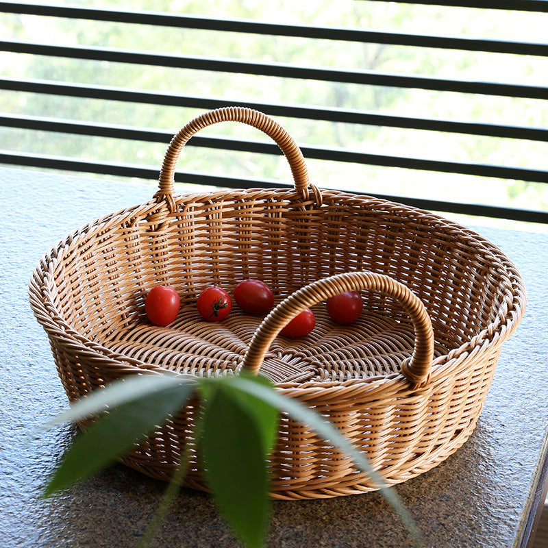 Large Handwoven Wicker Serving Basket Bowlift