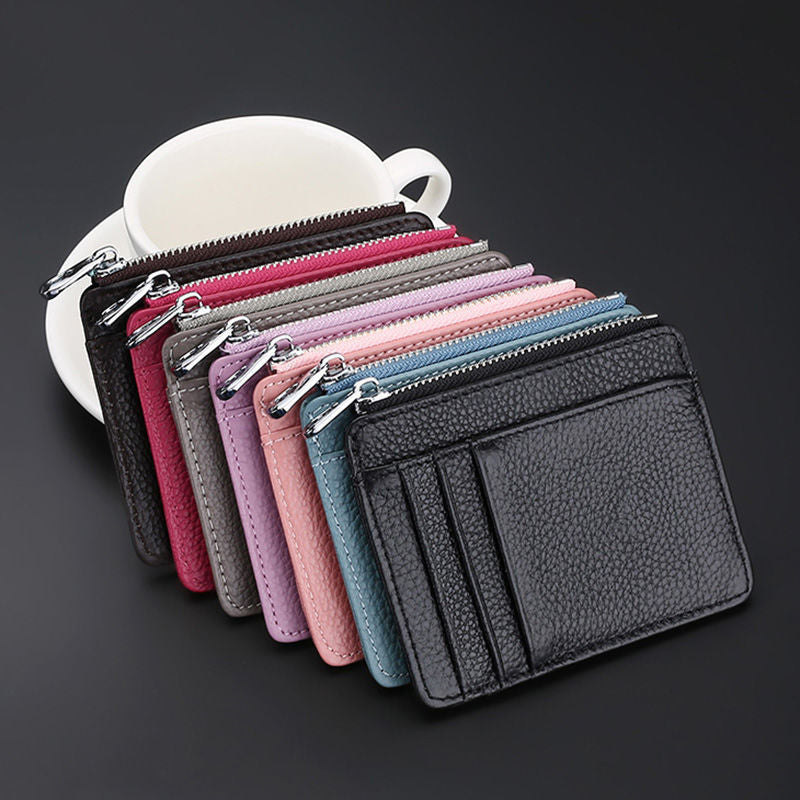 Zippered Leather Card Holder