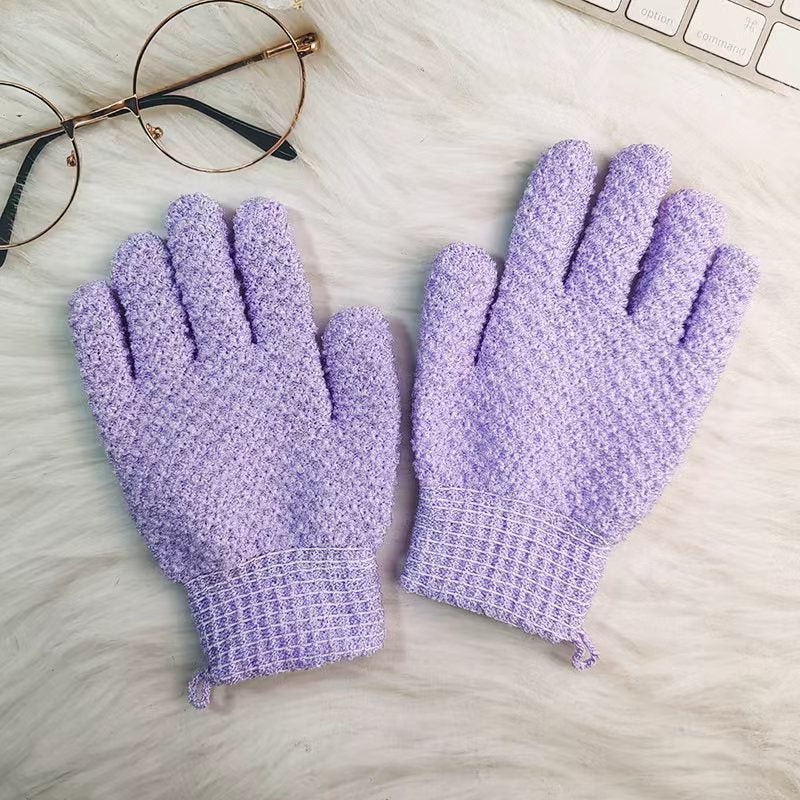 Exfoliating Shower Gloves with Soft Textured Scrub Fabric and Stretchy Elastic Cuff Bowlift