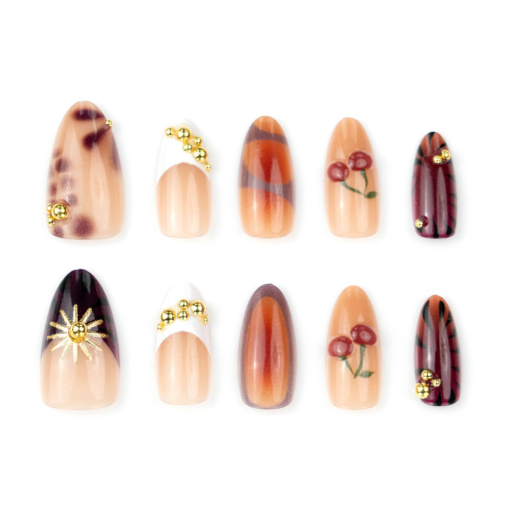 Decorative Resin Press-On Nail Art Set Bowlift