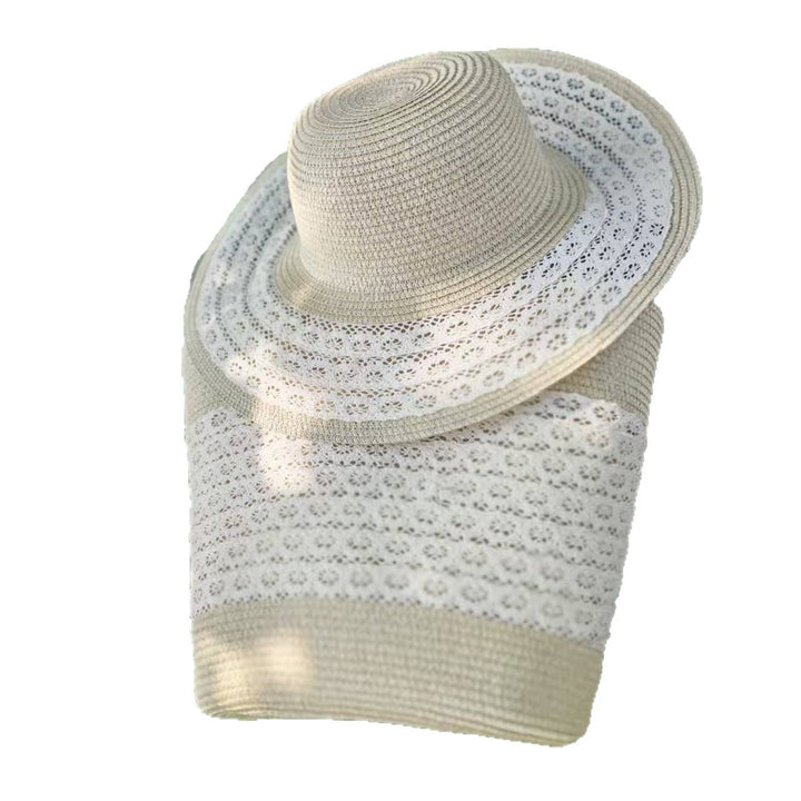 Sun hat with elegant crochet trim Bowlift