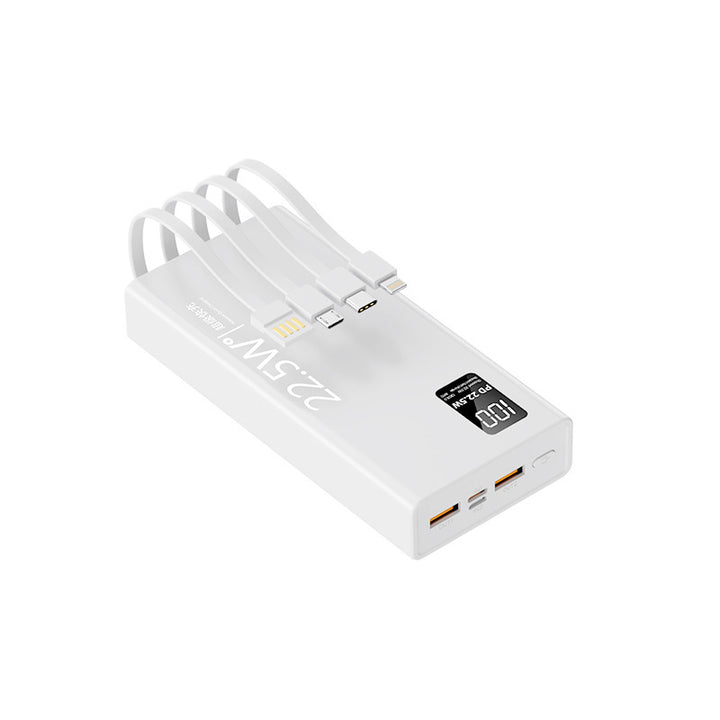 Multifunctional power bank with integrated cable system and digital power display Bowlift