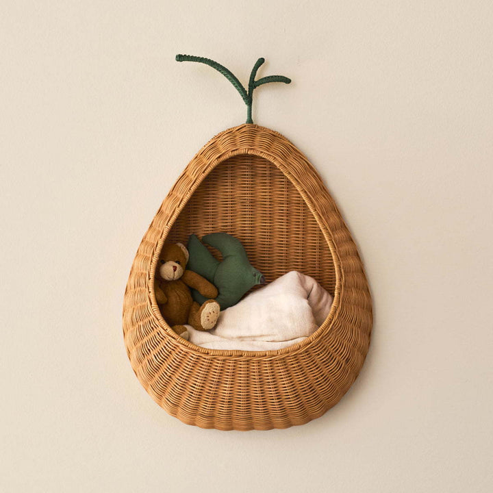 Decorative Woven Pear-Shaped Storage Basket Bowlift