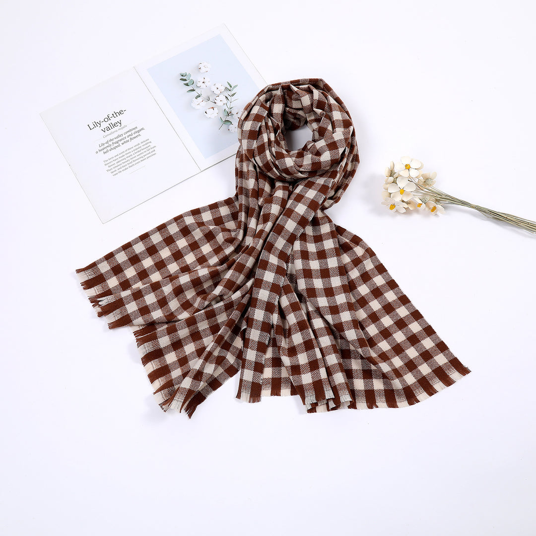 Ladies comfortable check scarf Bowlift