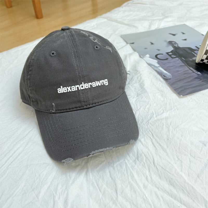 Unisex Distressed Cotton Baseball Cap Bowlift