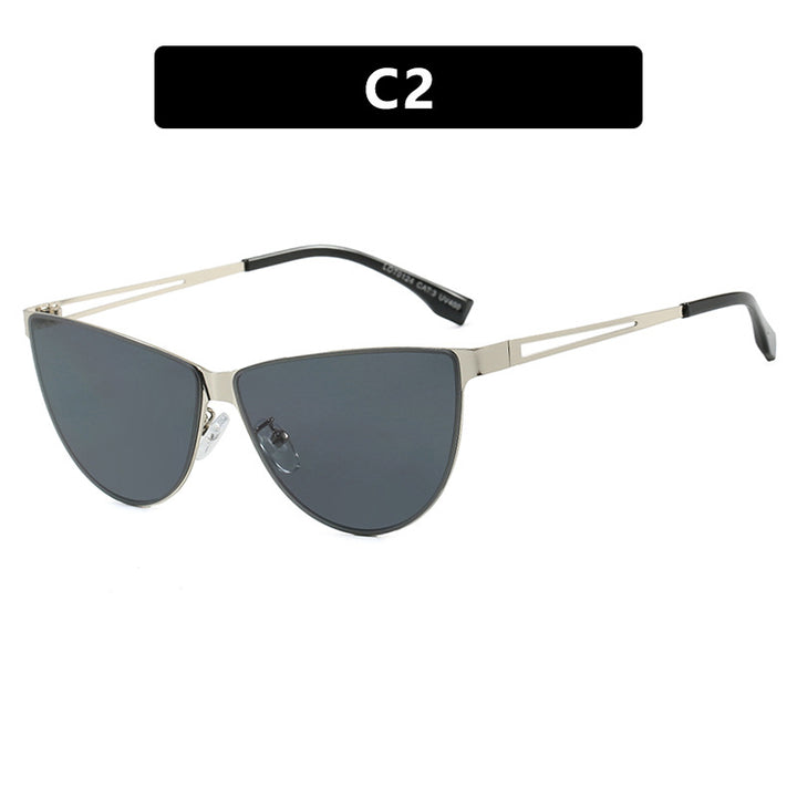 Women's Cat-Eye Sunglasses with Stylish Metal Frame and Protective UV Filter Bowlift