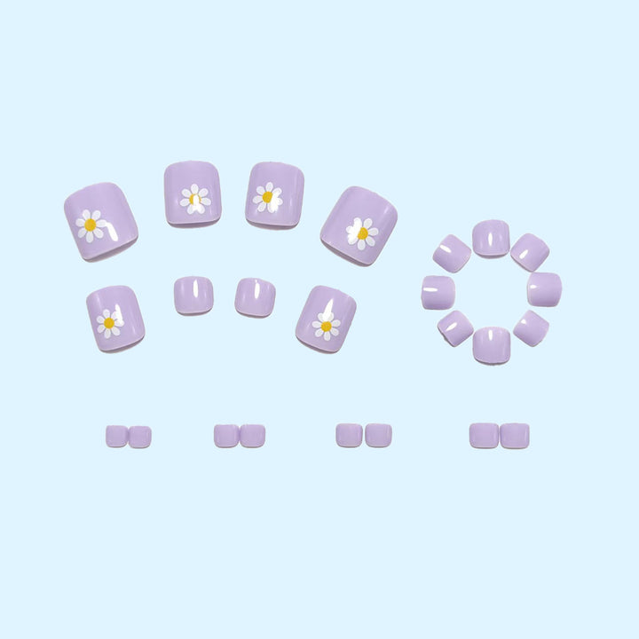 Artificial nail set with spring flower designs Bowlift