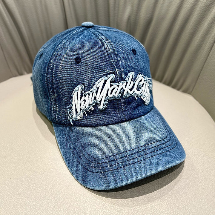 Women's Distressed Denim Cap Bowlift