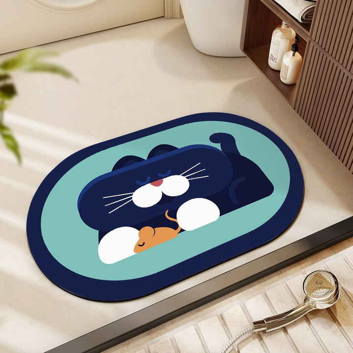 Playful Cartoon-Themed Bath Mat Bowlift