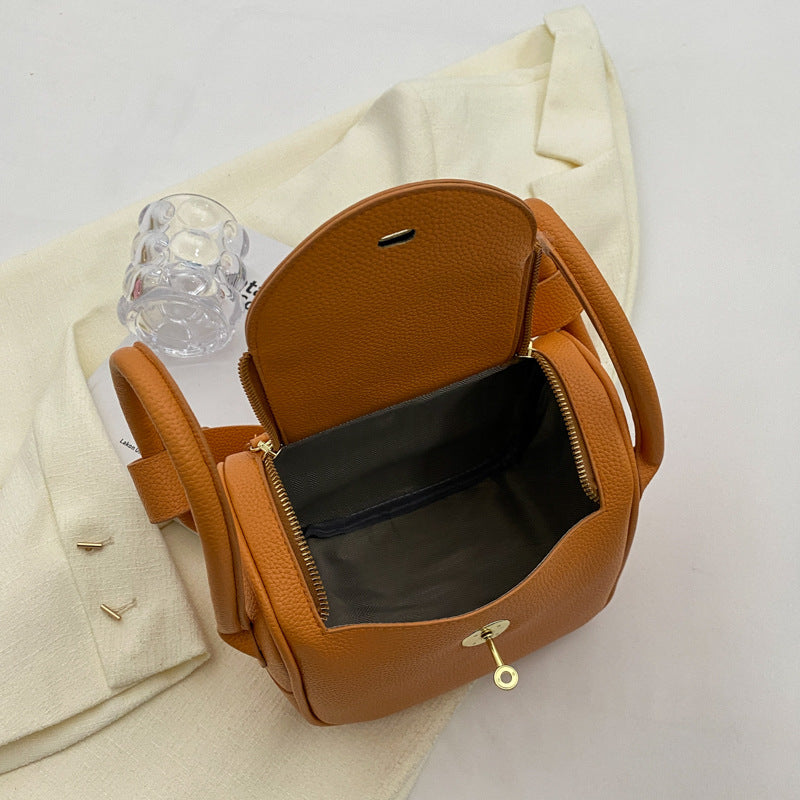 Structured Leather Handbag Bowlift