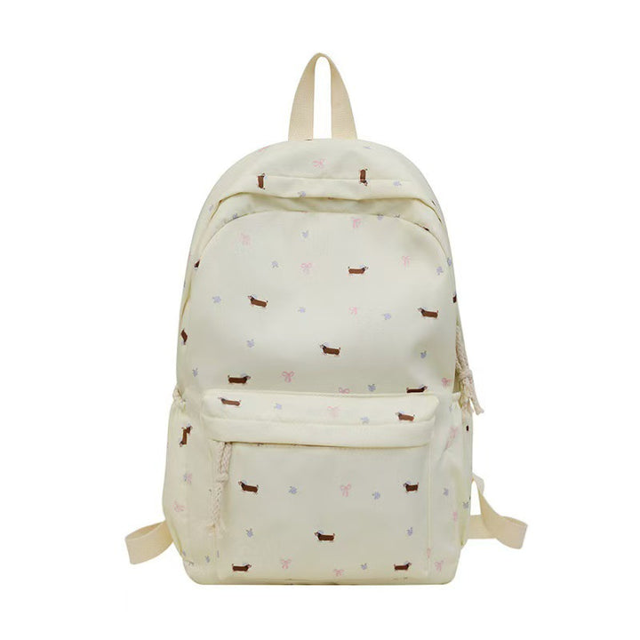 Backpack with Playful Dog Pattern Bowlift