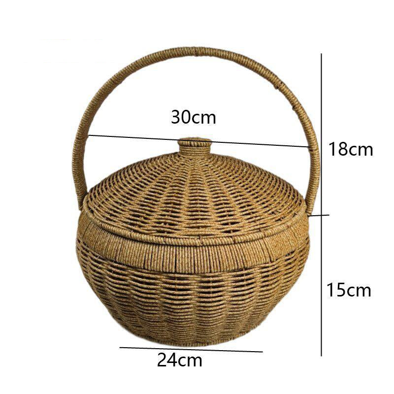 Multi-Layer Woven Picnic Storage Basket Bowlift