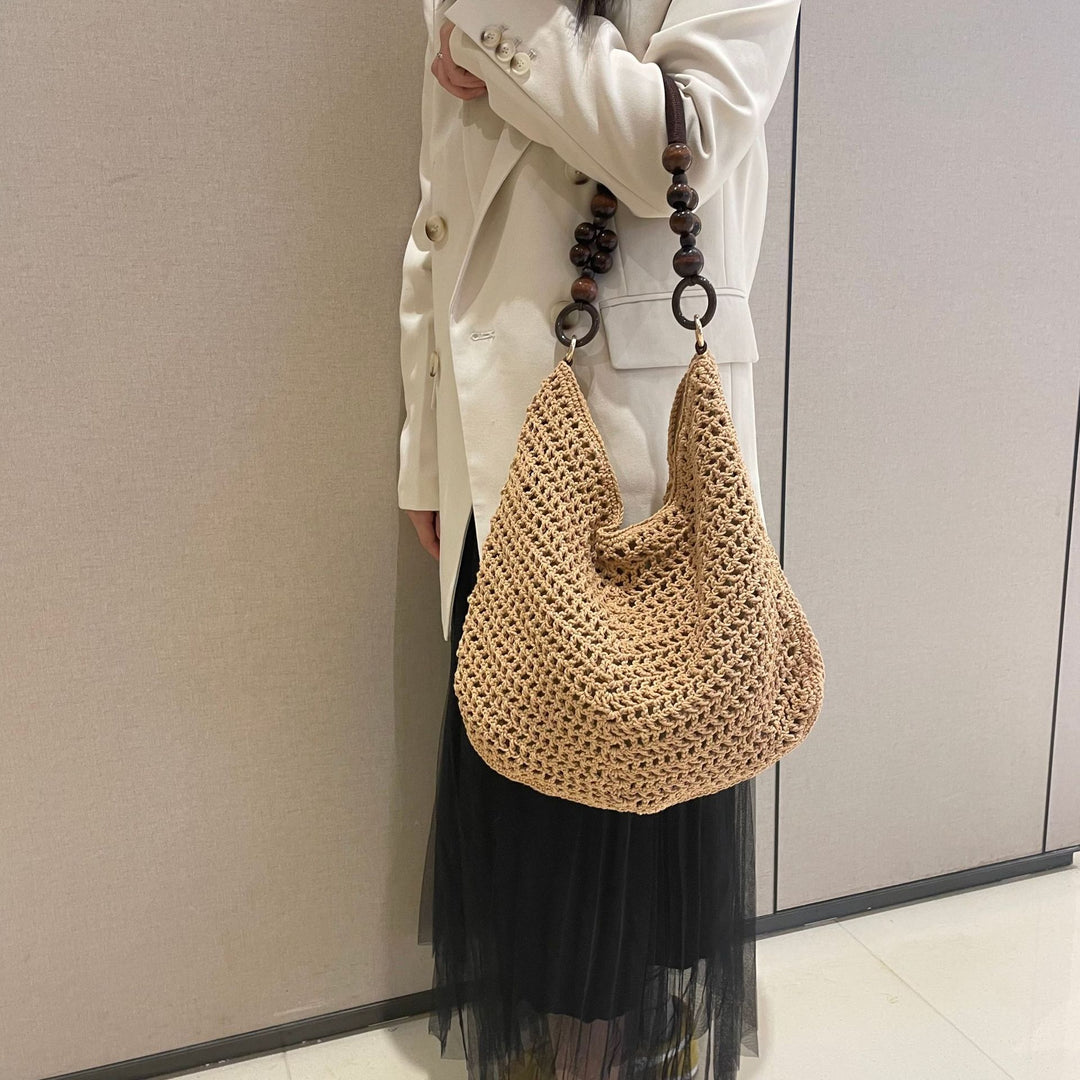 Hand-knotted bag with wooden handles Bowlift