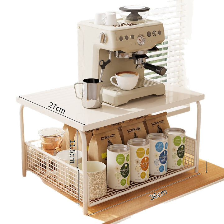 Two-Tiered Coffee Machine Display Shelf Bowlift