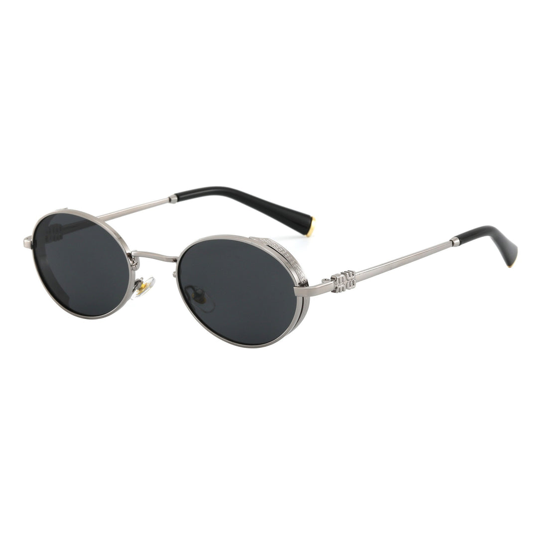 Ladies Round Designer Sunglasses with Elegant Metal Frame Bowlift