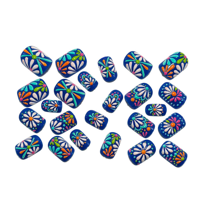 Artificial nails with floral pattern Bowlift