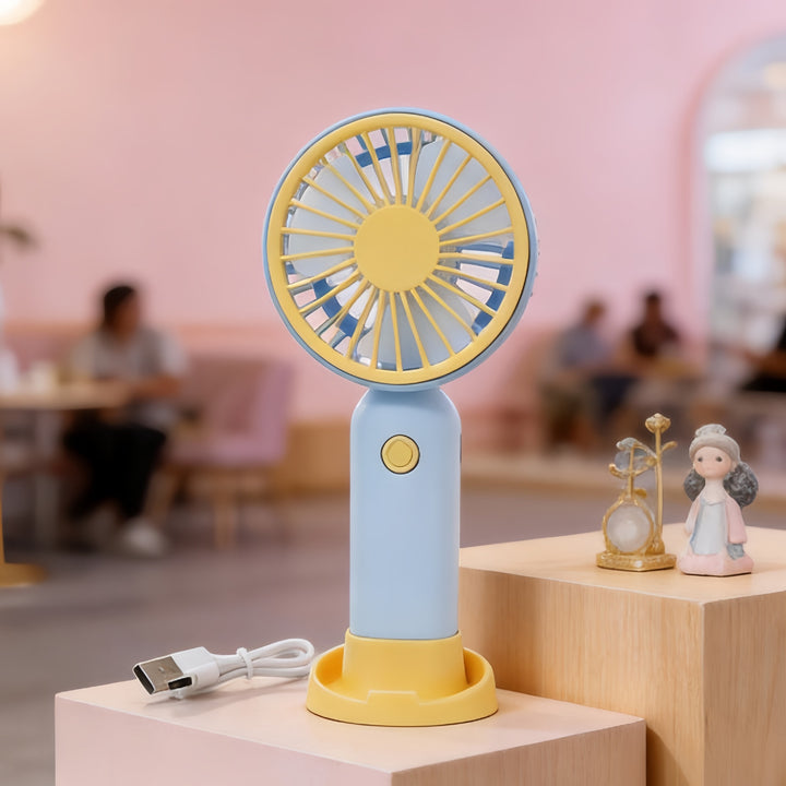 Women Portable Mini Handheld Fan with Flexible Use Bowlift