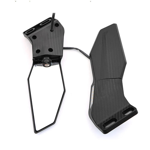 Motorcycle mirror set with integrated LED turn signal Bowlift