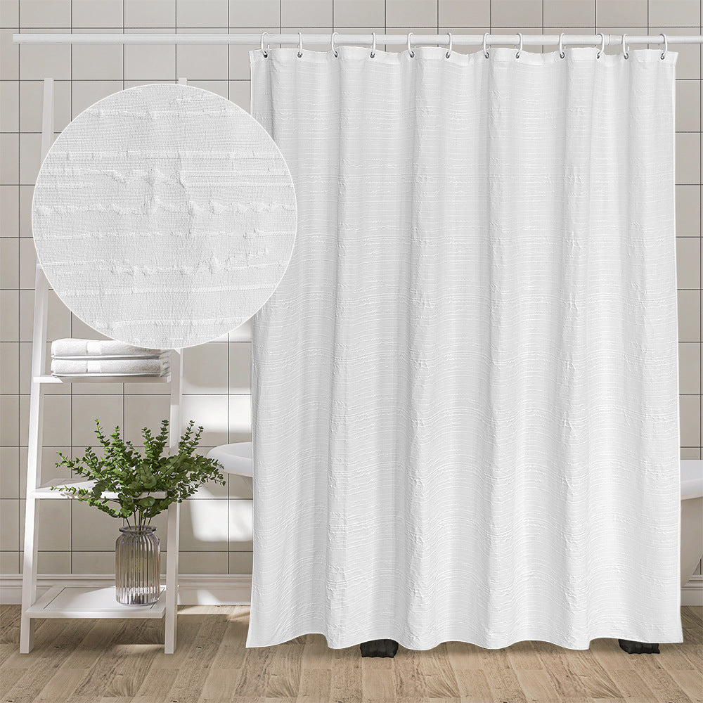 Textured Waterproof Shower Curtain Bowlift