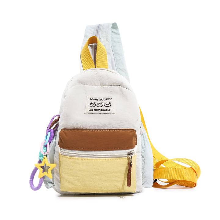 Color-Block Casual Backpack Bowlift