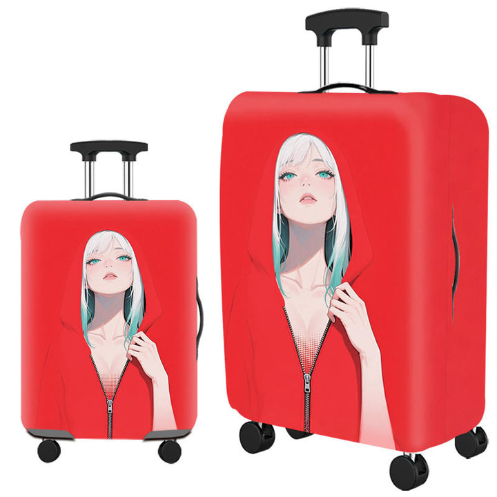 Tropical Leaf Print Hard Shell Luggage Bowlift