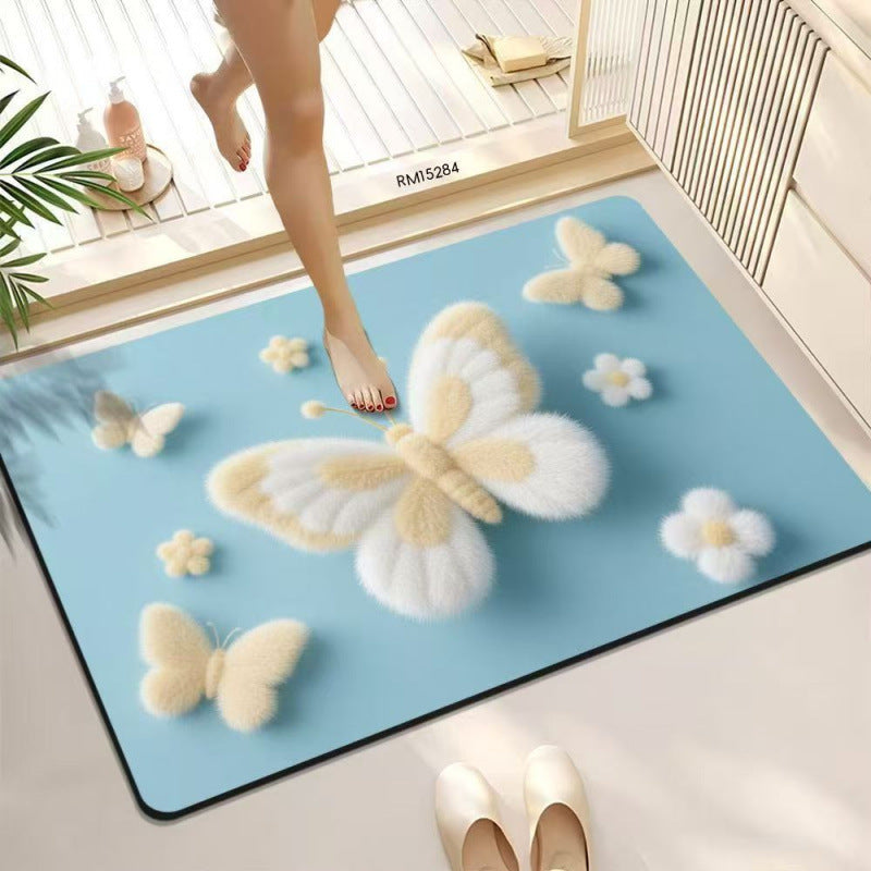 Decorative Butterfly Bath Mat Bowlift