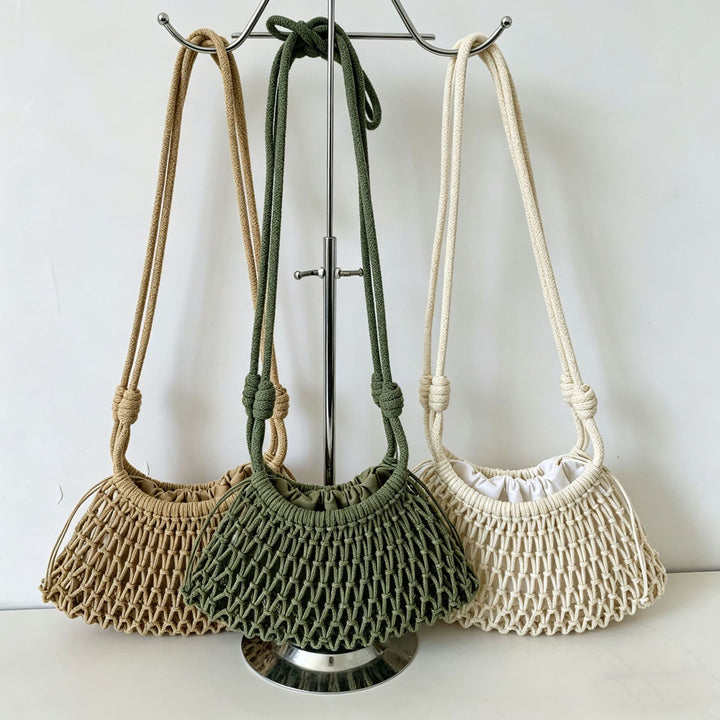 Hand-knotted tote bag with adjustable shoulder strap Bowlift