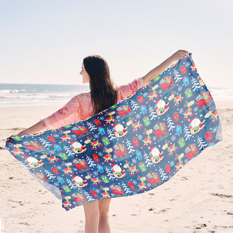 Beach towel with elegant jellyfish pattern Bowlift