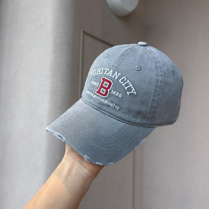 Men's Distressed Cotton Baseball Cap Bowlift 1784270269