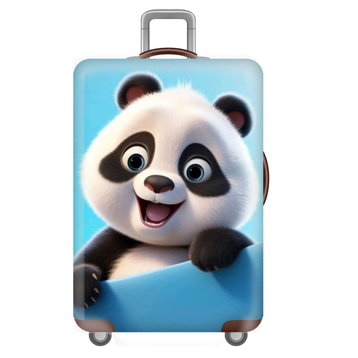 Unisex non-elastic suitcase cover for hard shell trolley with cute panda design, stretch protective cover with handle and wheel openings Bowlift