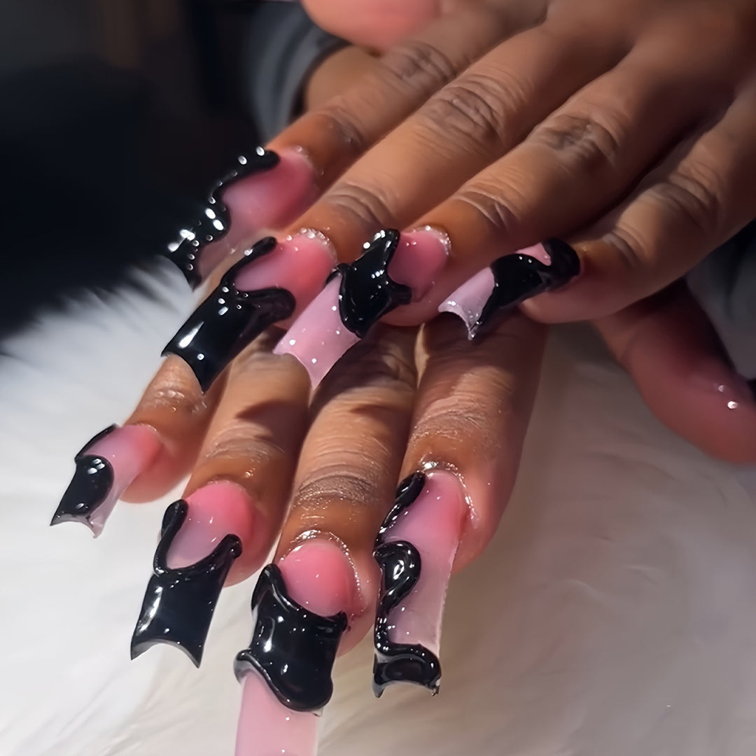 Artistic Press-On Nails with 3D Design Bowlift