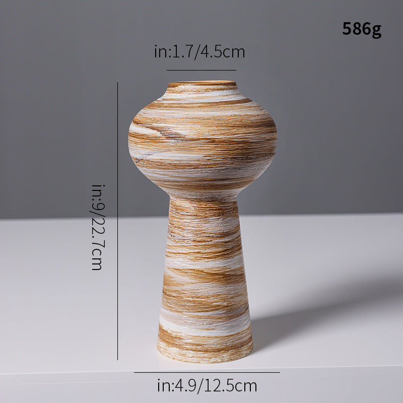 Artistic Spiral Design Ceramic Vase Bowlift