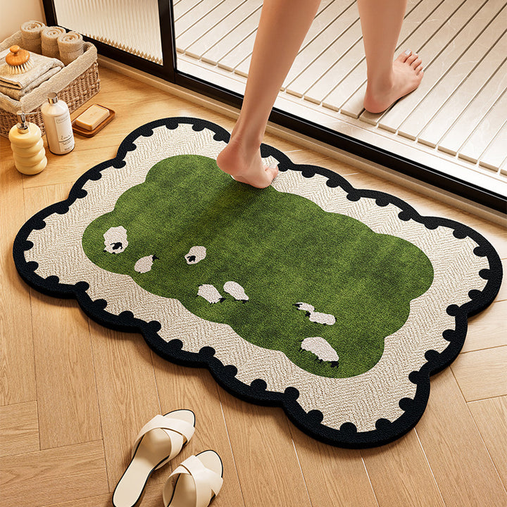 Playful Dog-Themed Bath Rug Bowlift