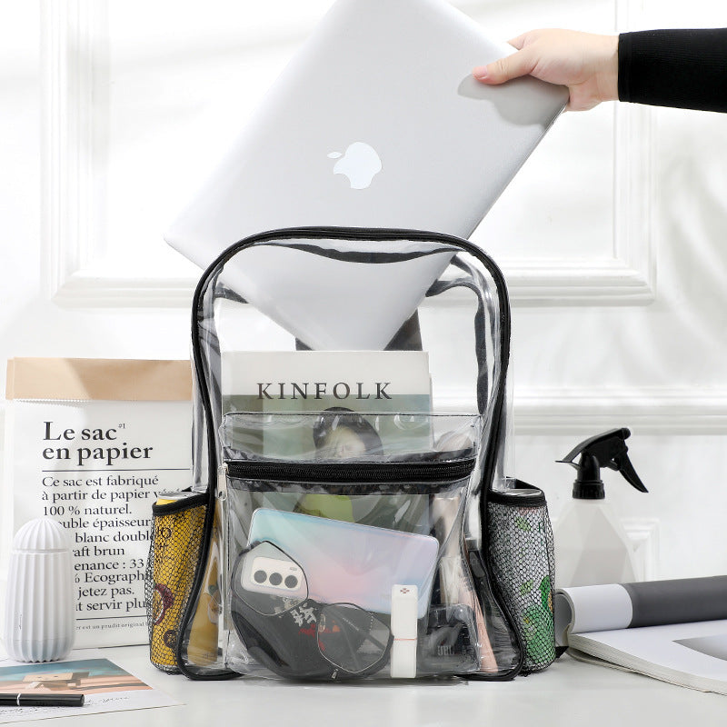 Transparent backpack with practical organizer Bowlift
