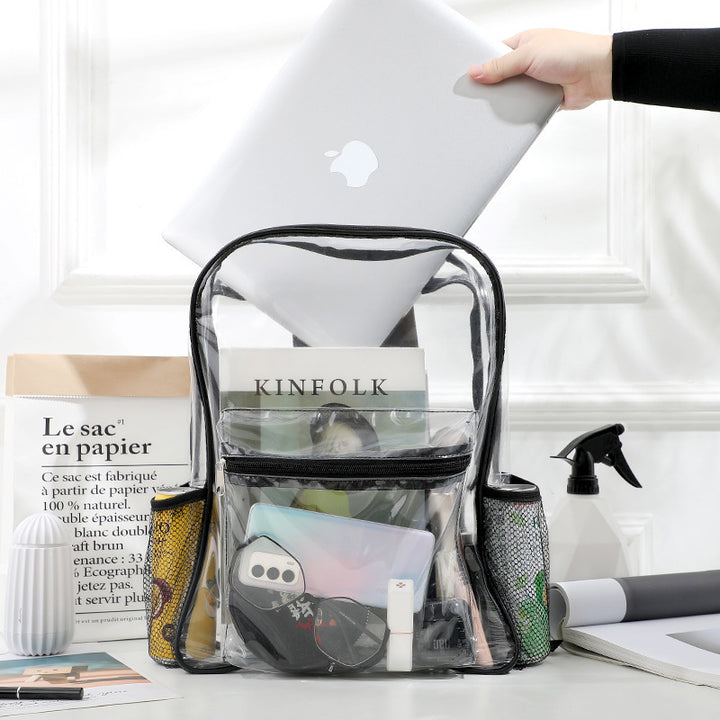 Transparent backpack with practical organizer Bowlift