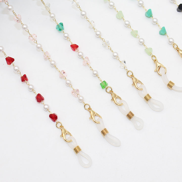 Stylish Pearl and Crystal Eyewear Chain Bowlift