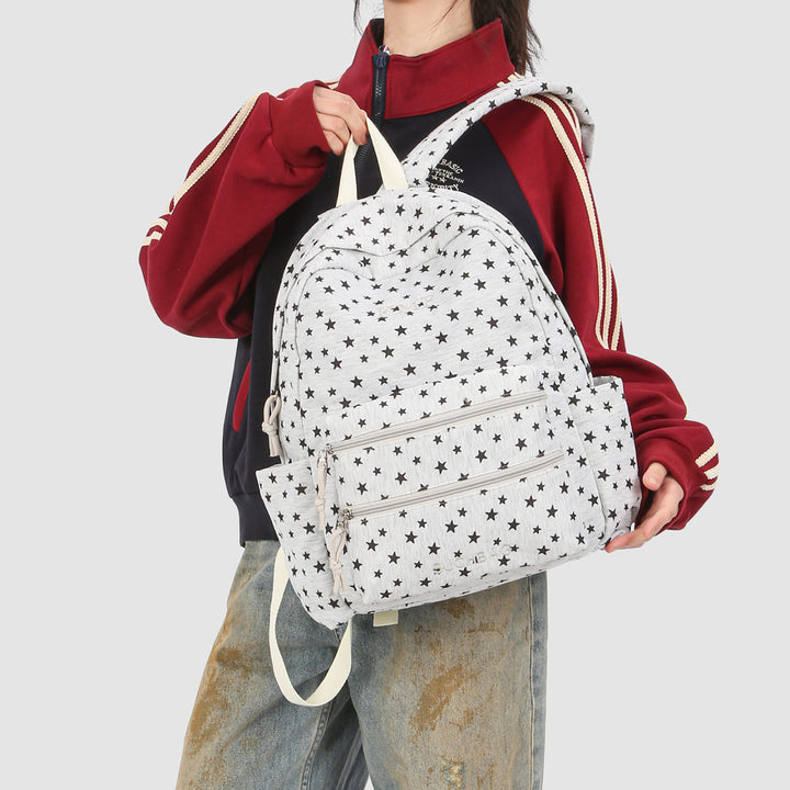 Backpack with Stylish Star Design and Versatile Compartments Bowlift