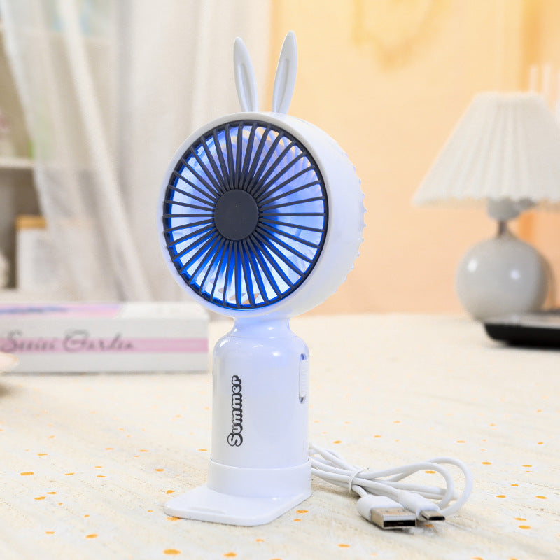 Ladies portable mini hand fan with flexible mounting mechanism Bowlift