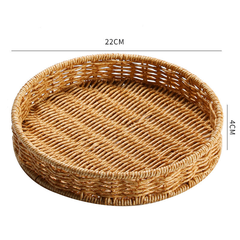 Handwoven Decorative Tabletop Basket with Wooden Legs Bowlift